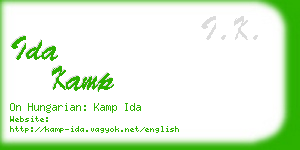 ida kamp business card